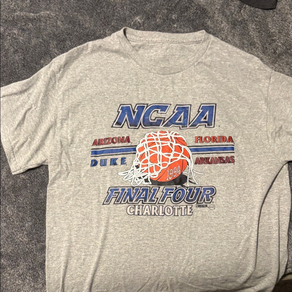 NCAA Gray Final Four T-Shirt with Blue and Red Accents
